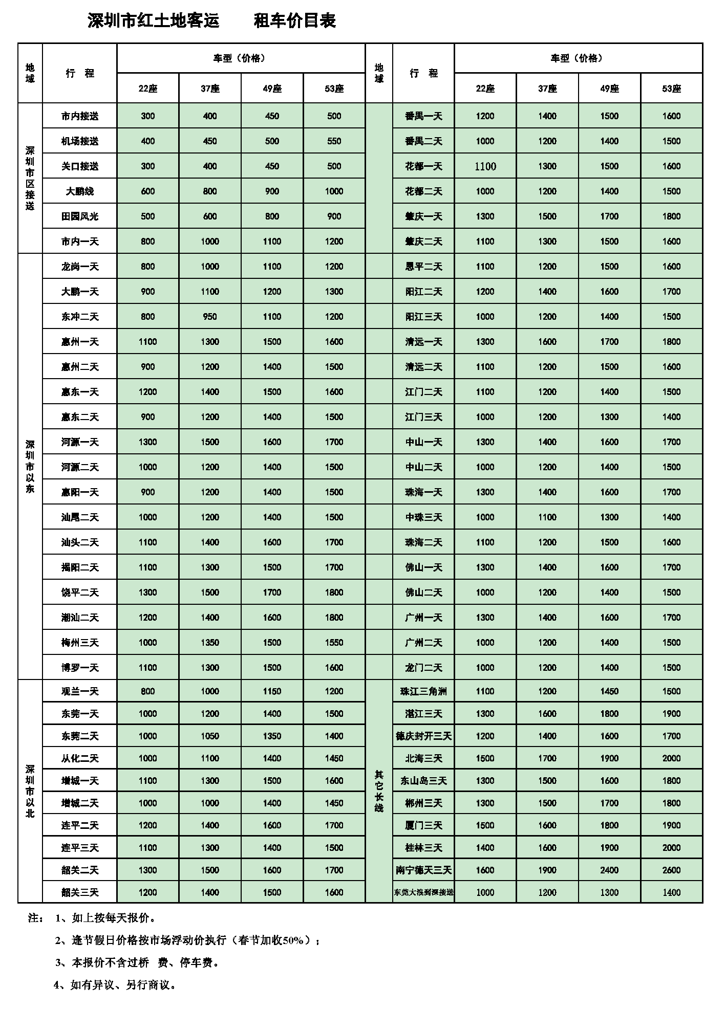 深圳红土地客运    租车价目对照表.png